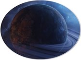 Dibond Ovaal - Planeet - Rond - Kleuren - Ruimte - 40x30 cm Foto op Ovaal (Met Ophangsysteem)