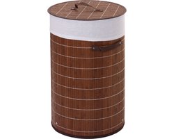 Wasmand 50 Liter bamboe bruin rond