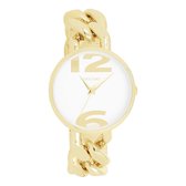 OOZOO Timepieces - Goudkleurige OOZOO horloge met goudkleurige grove schakelarmband - C11262