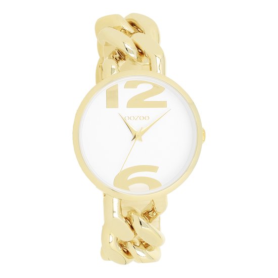 OOZOO Timepieces - Montre OOZOO dorée avec bracelet à gros maillons dorés - C11262