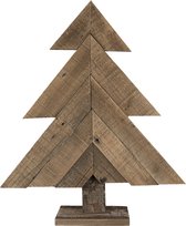 HAES DECO - Sapin de Noël décoratif - Taille 48x10x56 cm - Couleur Marron - Matière Bois - Décorations de Noël, Décoration de Noël