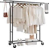 O’DADDY® Porte-vêtements - 4 grandes roues - réglable - stable jusqu'à 110kg - Noir