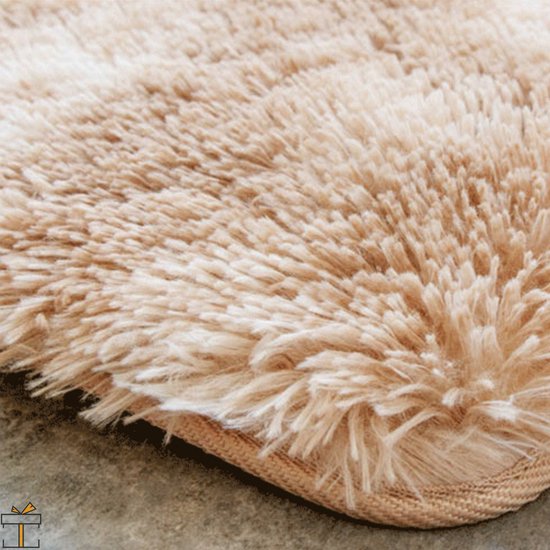 Tapis moelleux Happyment Soft - Moquette à poils longs - Marron - Lavable - Salon, chambre, chambre d'enfant - 160x230cm