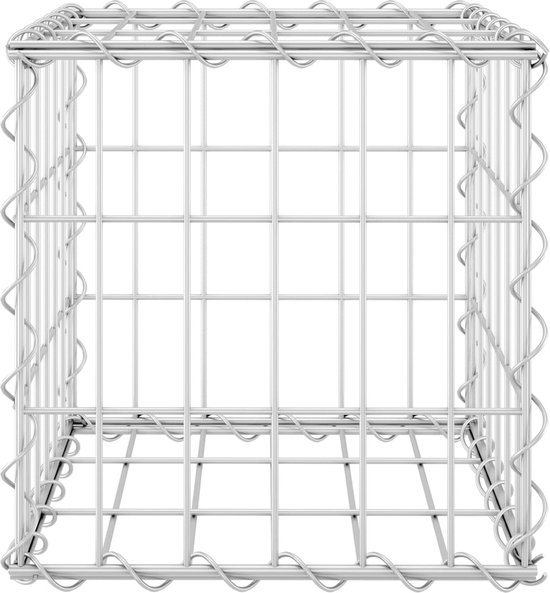 Jardinière en gabion The Living Store 30x30x30 cm - Acier inoxydable - Durable et stable