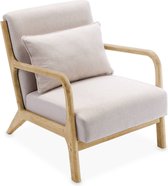 sweeek - Scandinavische fauteuil in hout en stof