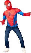 Rubies - Spiderman Kostuum - Superheld Parker Spiderman Kind Kostuum - Blauw, Rood - One Size - Carnavalskleding - Verkleedkleding