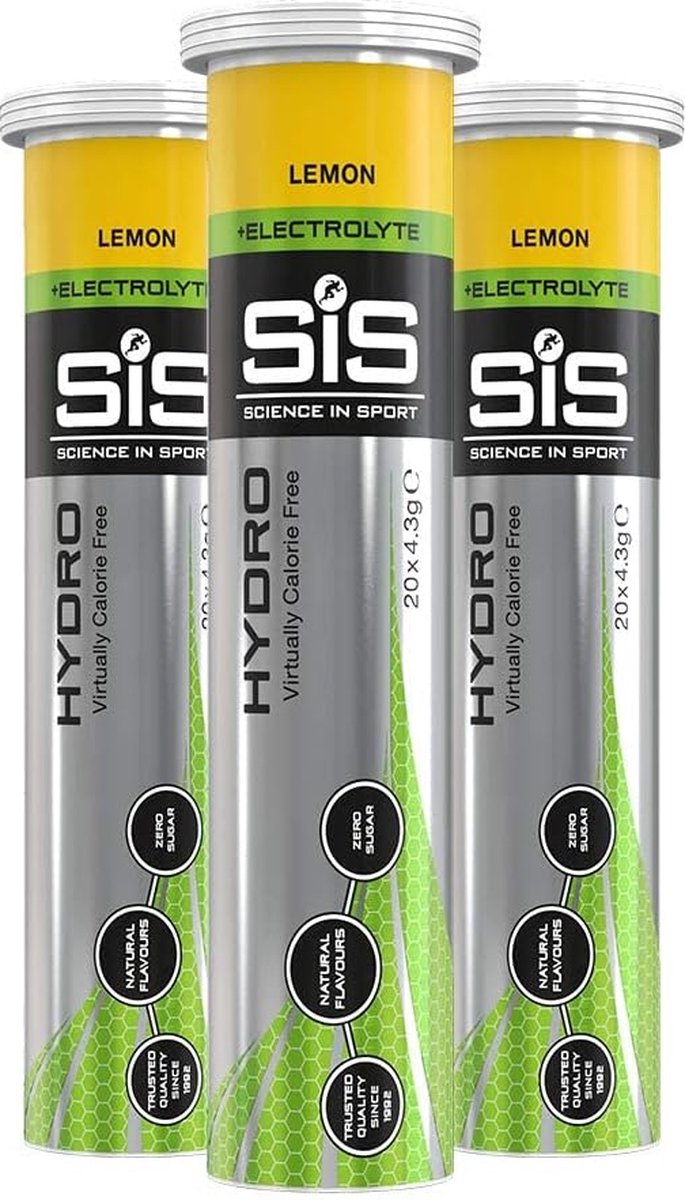 Science in Sport - SIS Go Hydro Bruistabletten - 300mg Elektrolyten - Lemon Smaak - 3 x 20 Tabletten van Science in Sport — afbeelding 3