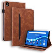 Case2go - Tablet hoes geschikt voor Lenovo Tab M10 Plus (3rd Gen) - Business Wallet Book Case - Met pasjeshouder - Bruin