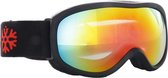 Skibril voor Kinderen Mat Zwart met Rood Spiegelglas - Snowboardbril - Categorie 4