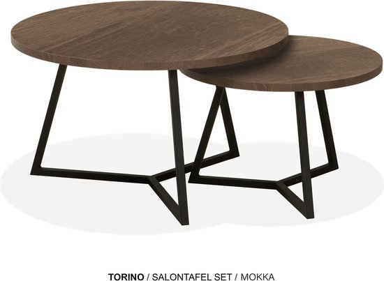 Maxfurn - Set ronde salontafels | Zeer krasvast | Kleur: mokka