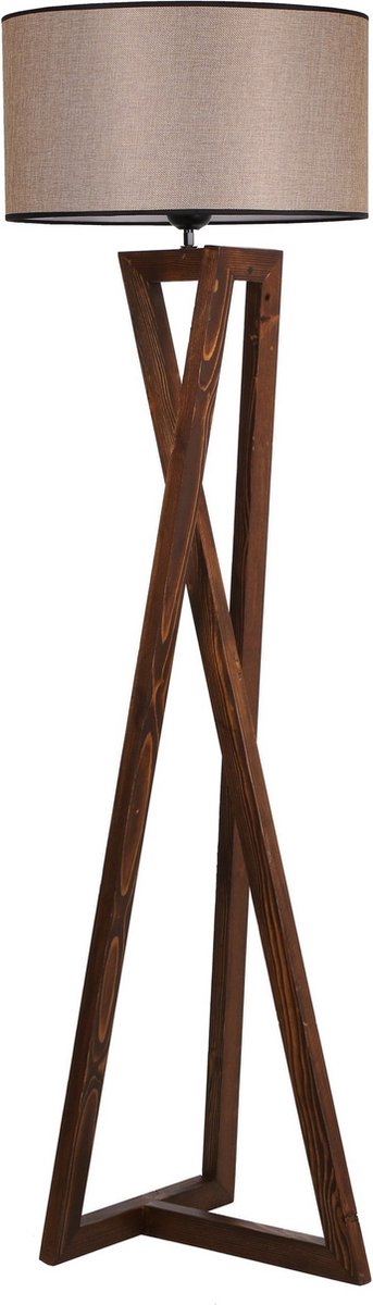 Verlichting - Vloerlamp Walnoot Hout 45x45x149cm - Lourdes Design - Stijlvolle Verlichting voor iedere Woonruimte