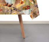 Raved Tafelzeil Hout Met Dieren  140 cm x  220 cm - PVC - Afwasbaar