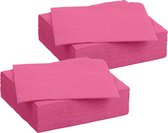 Color Party diner/feest servetten - 60x - fuchsia roze - 38 x 38 cm - papier - 3-laags