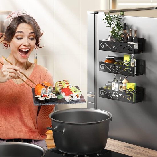 Magnetische kruidenrek voor de koelkast, magnetisch metalen rek voor