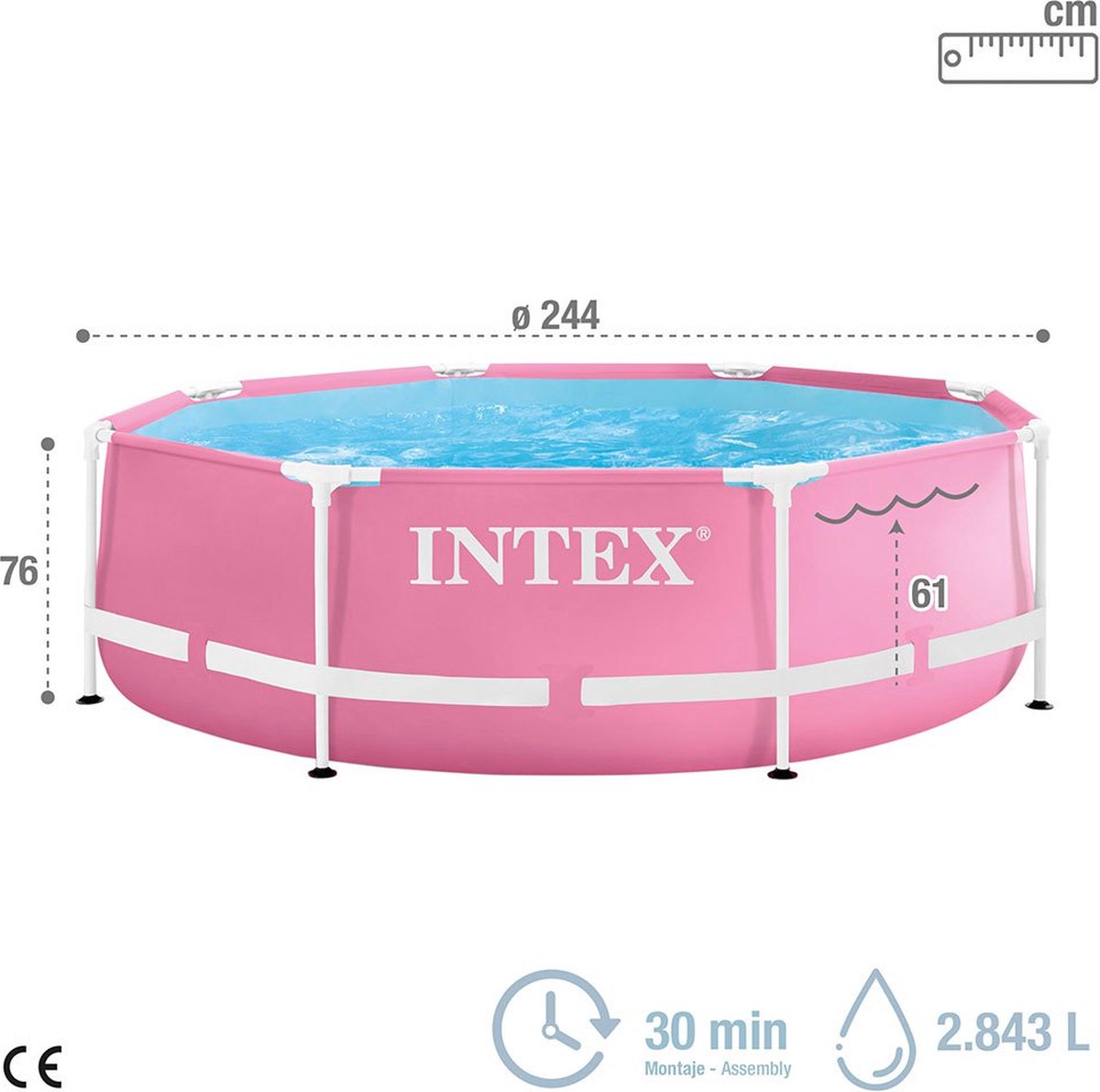 Intex Roze - Metal Frame Zwembad - 244x76cm - Rond — afbeelding 7