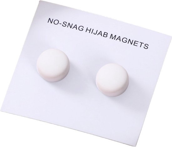 Fako Bijoux® - 2x Magnetische Broche - Hoofddoek Magneet - Sjaal - Hijab Accessoires - Abaya - 2 Stuks - Mat Wit