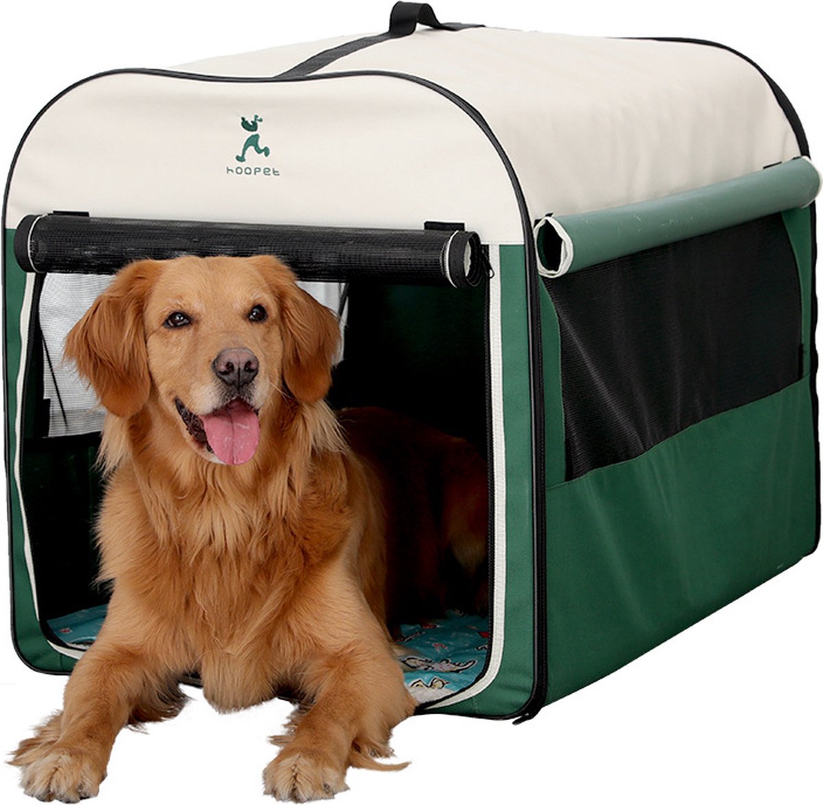 Nixnix - Opvouwbare Honden bench - Maat XL - Hondenbench - Hond - Mand - Vervoer - Groen - Draagbaar - Tas -
