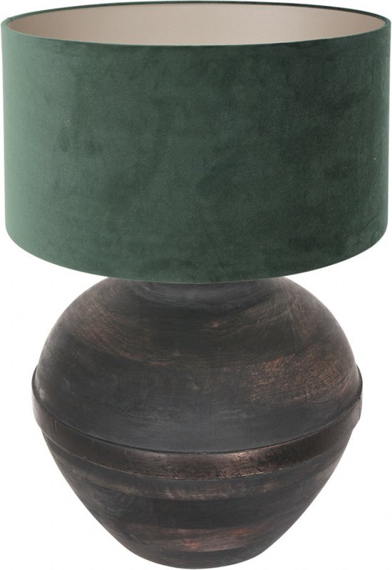 Anne Light and home tafellamp Lyons - zwart - hout - 40 cm - E27 fitting - 3473ZW