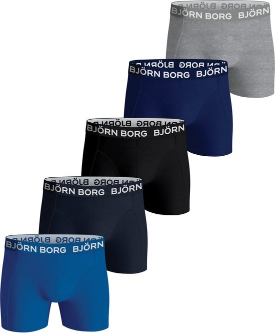 Björn Borg Boxershort Core - Onderbroeken - 5 stuks - Jongens - Maat 158-164 - Zwart, Blauw & Grijs