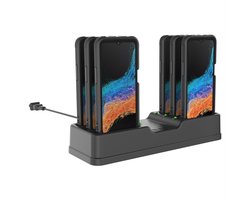 RAM 6-Port Charging Dock Geschikt voor Samsung XCover6 Pro met case - Zwart