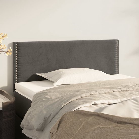 vidaXL Tête de lit 80x5x78/88 cm Velours Gris foncé - Tête de lit - Têtes de lit - Tête de lit - Tête de lit en bois