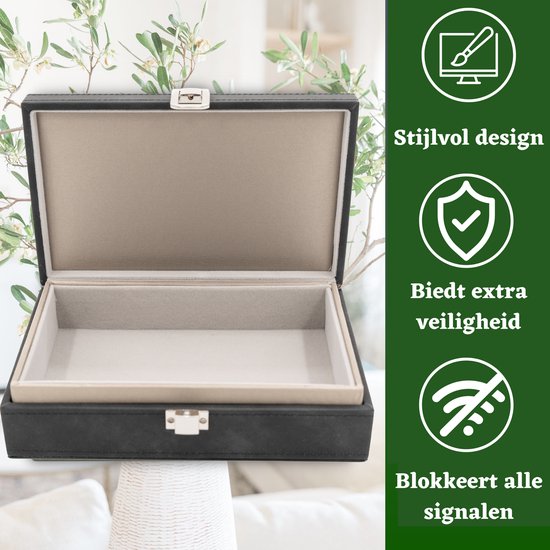 Recalma Faraday Box - Autosleutel RFID Antidiefstal - Keyless Entry Antidiefstal - RFID Beschermhoes Autosleutel - Zwart