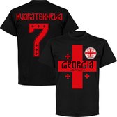 Georgië Kvaratskhelia 7 Team T-Shirt - Zwart - XXL