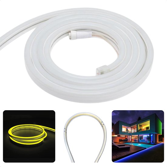 Cheqo® Ledstrip LED Neonlight - 5m - Koel Wit - Decoratie Lichtslang voor Binnen en Buiten