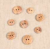 Knopen 10 stuks - hout bruin 15mm - bruine houten knoop met twee gaatjes