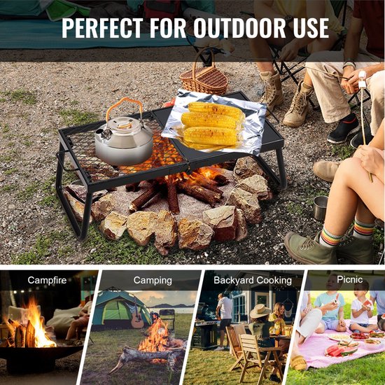 BBQ Gills houtskoolgrill opvouwbare grill tafelgrill 570 x 285 x 230 mm, 6 kg belastbare draagbare reisgrill outdoor campinggrill 300 ?, grillrooster + grillplaat voor tuinfeesten, picknicks, terras van BBQ Gills — afbeelding 2