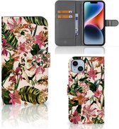 GSM Hoesje Geschikt voor iPhone 15 Plus Fotohoesje ontwerpen Flowers