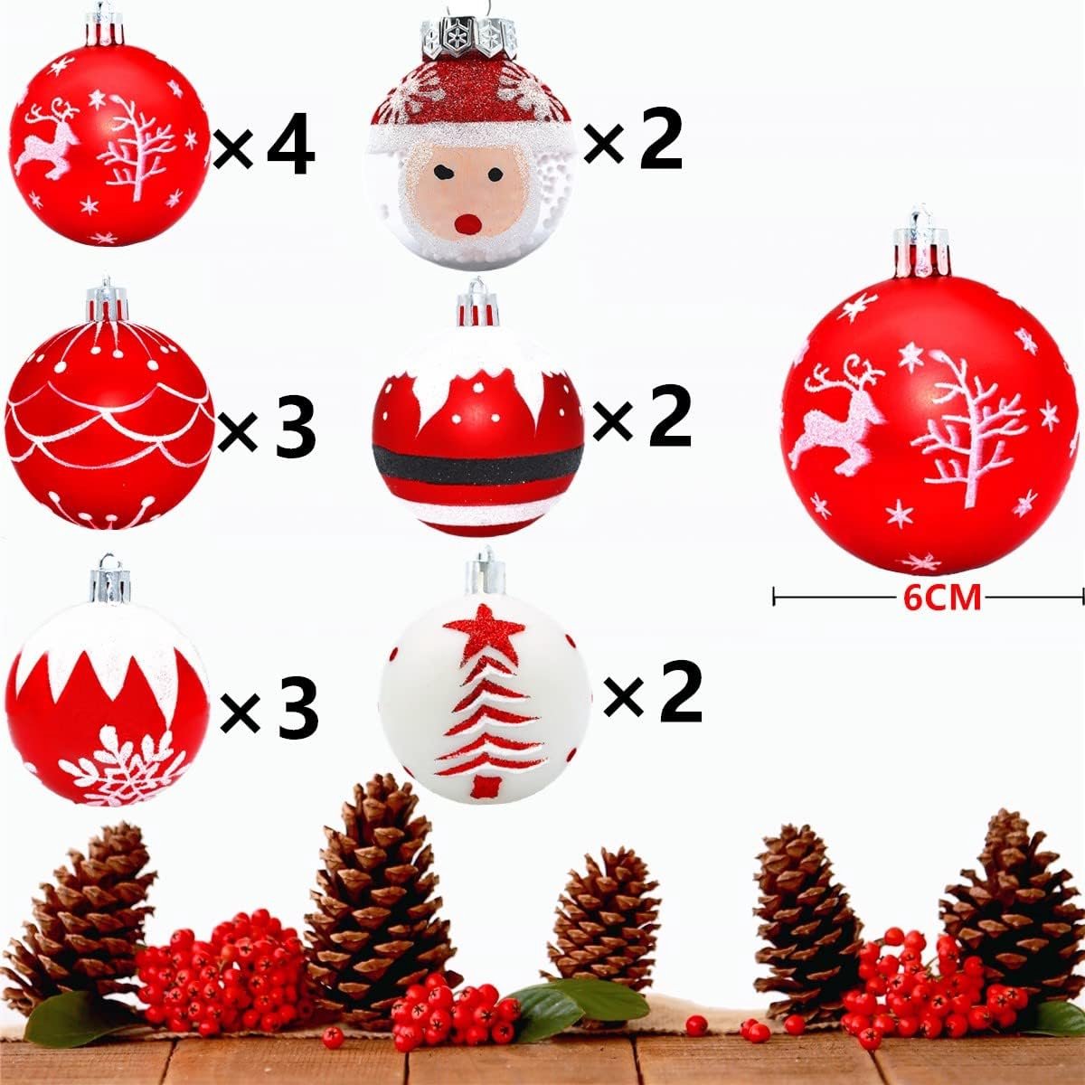 Inge Christmas Kerstballen - 16x - Gekleurd - Kunststof - 6 Cm Inge Christmas Kerstballen - 16x - Gekleurd - Kunststof - 6 Cm