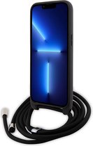 iPhone 15 Pro Backcase hoesje - Karl Lagerfeld - Effen Zwart - Kunstleer