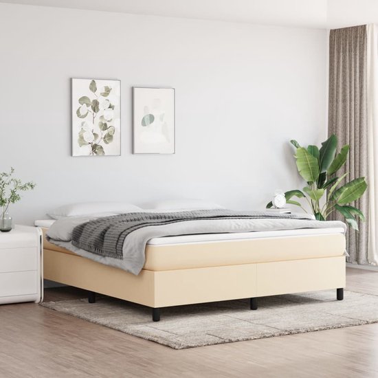 The Living Store Boxspringframe - Crème - 203 x 160 x 35 cm - Multiplex lattenbodem