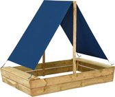 The Living Store Houten Zandbak met Stoffen Dak - 160 x 100 x 133 cm - Geschikt voor meerdere kinderen