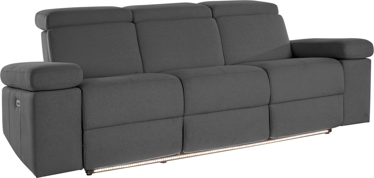Notio Living Rayland-Sofa 3-zits - Elektrisch - Antraciet Grijs
