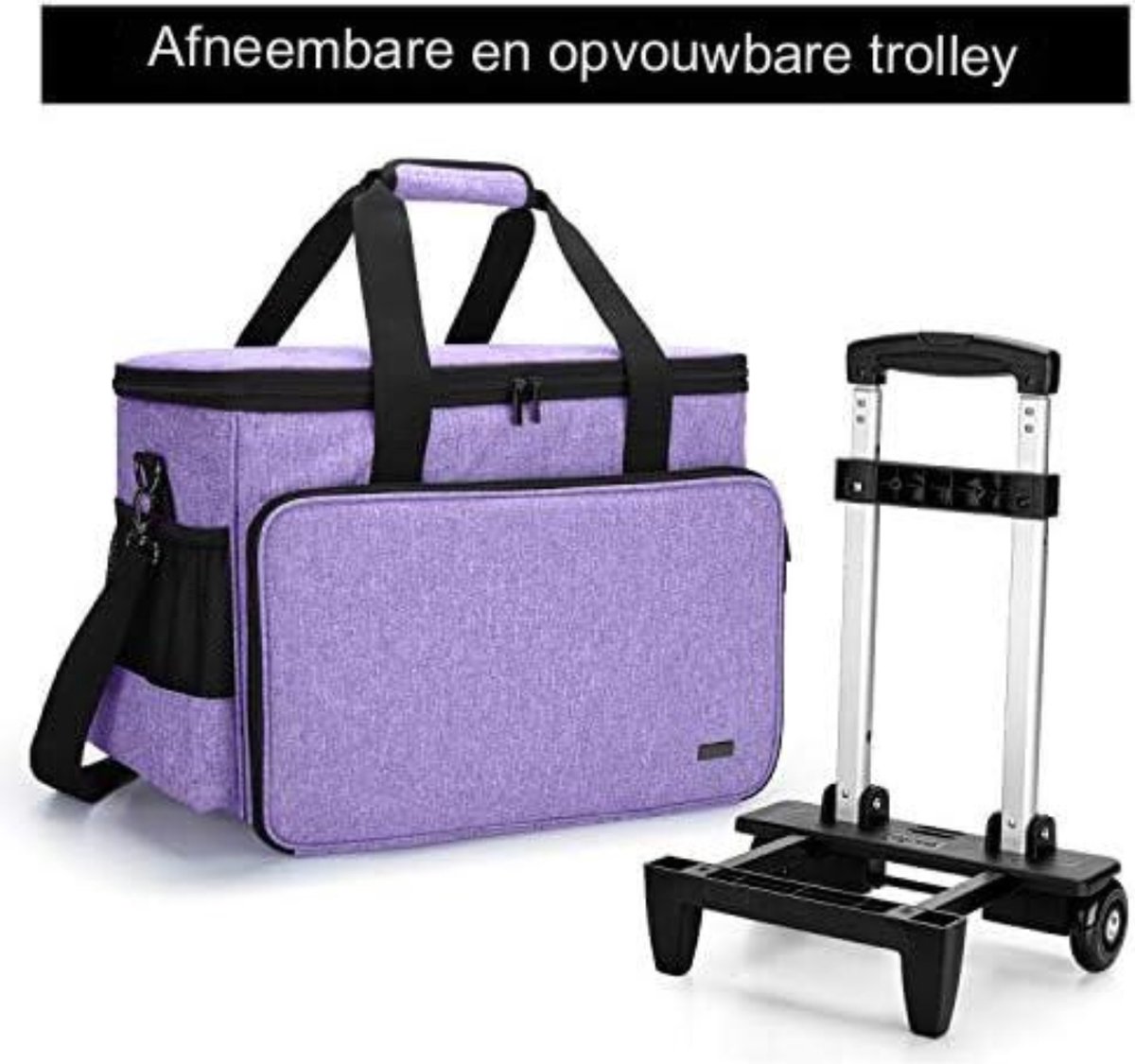 SEMPLIX Naaimachine Trolley Harde Schaal – Stofdicht, Waterafstotend, Met Wielen En Cijferslot (staalgrijs)