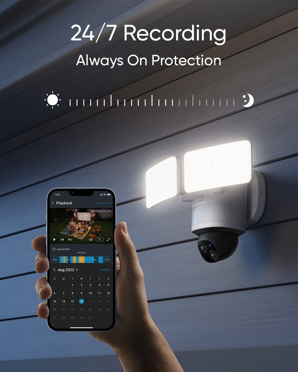 eufy Security Floodlight Camera E340 - Floodlight Cam- 360° - afbeelding 2