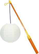 Bâton de lanterne 39 cm - avec lanterne - blanc - D25 cm - Sint Maarten