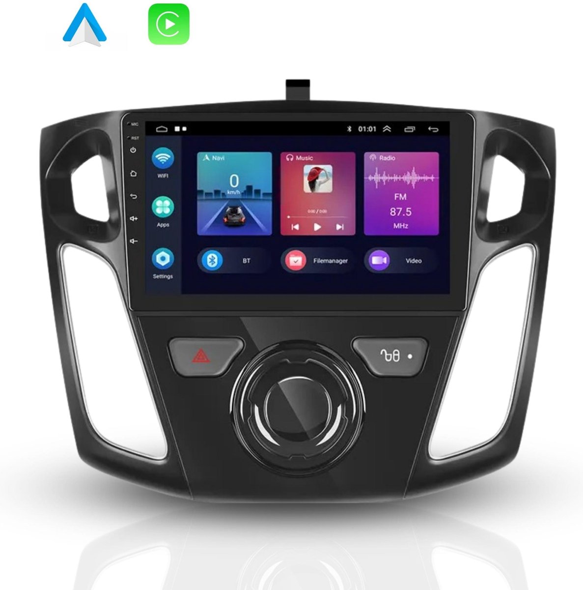 Boscer® Autoradio - Geschikt voor Ford Focus 2012 t/m 2018 - Apple Carplay & Android Auto (Draadloos) - Android 11 - 2+32GB - 9