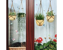 Statisch Raamsticker folie | Verwijderbaar | Vogelbescherming | Planten in pot | Raamfolie | Dubbelzijdig bedrukt | Vlinders | Groen | Tuin | Raamdecoratie | Statische Raamdecoratie | Woonkamer | Huis inrichting | Stickerkamer®