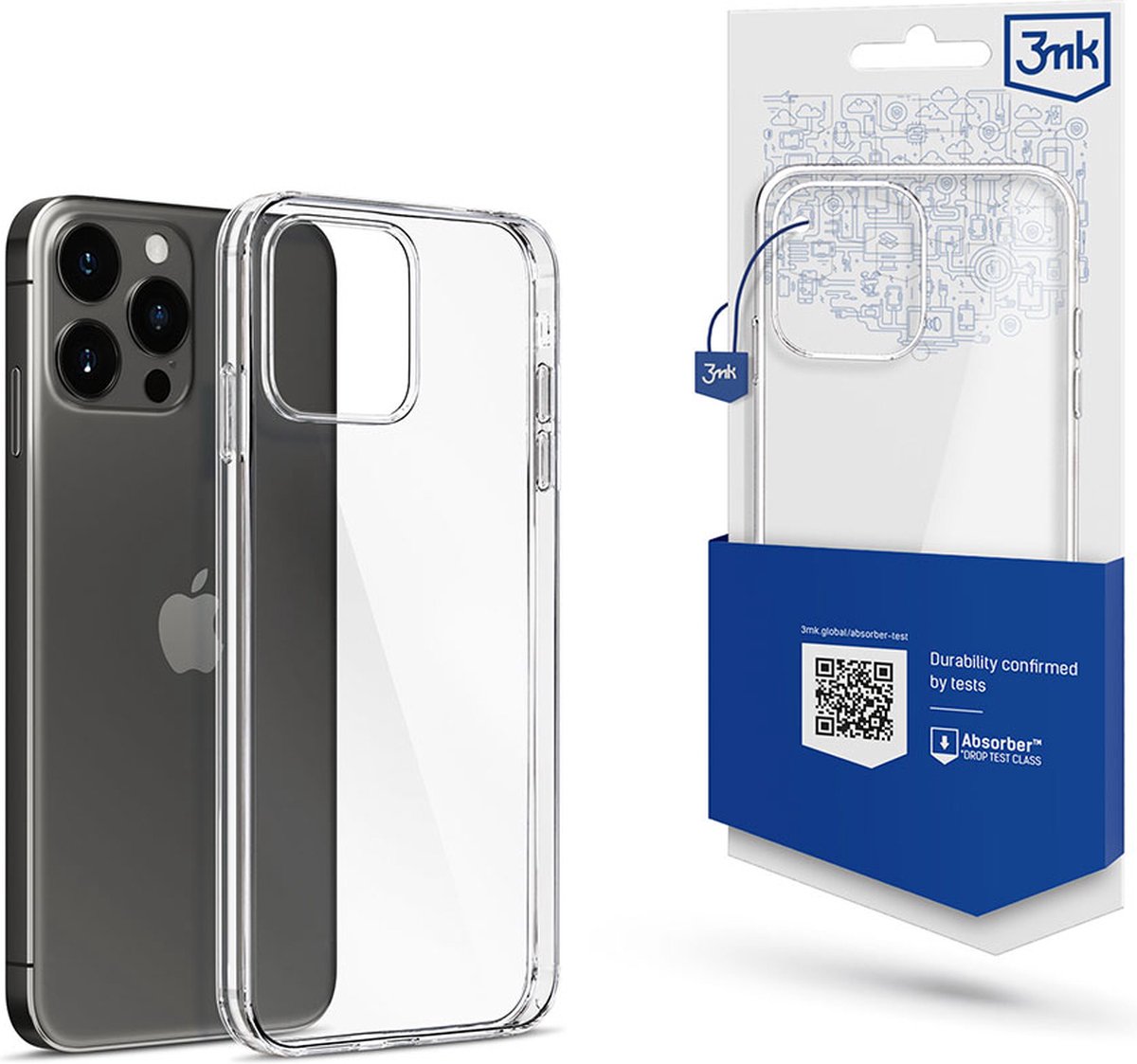 3mk - iPhone 15 Pro - Clear Case - Telefoonhoesje - Voor Optimale Bescherming - Transparant - Europese Kwaliteit
