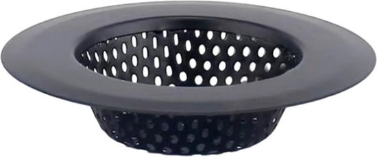 FSW-Products - 1 pièce - Bouchon de vidange en acier inoxydable - Zwart - Crépine de vidange - Bouchon de panier - Crépine d'évier - Bouchon de sol - Crépine pour évier - Crépine de panier d'évier