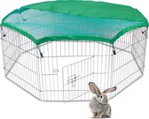 MaxxPet Clapier pour lapin avec enclos - enclos pour lapin - maison pour lapin - cage pour lapin - cage pour rongeurs - 147x96x69cm