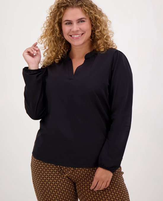 Je m'appelle Travelstof Top - Dames - Zwart - Maat 50