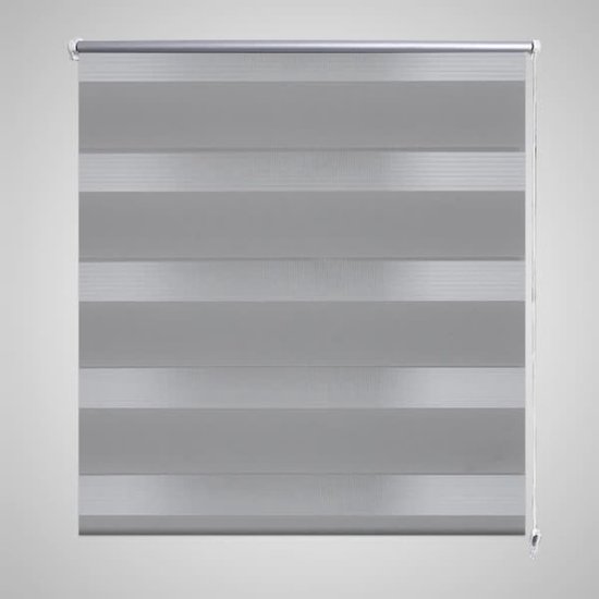 The Living Store Duo Rolgordijn 100x175 cm - Grijs - Polyester - Aluminium bovenrail