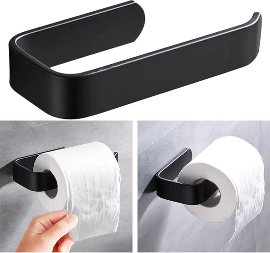 Porte papier toilette sans perçage, porte papier toilette autocollant en  aluminium