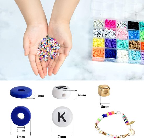 Perles Bijoux Charms Pendentif Set Bricolage Enfants Filles Cadeau Bracelet  Kit de fabrication