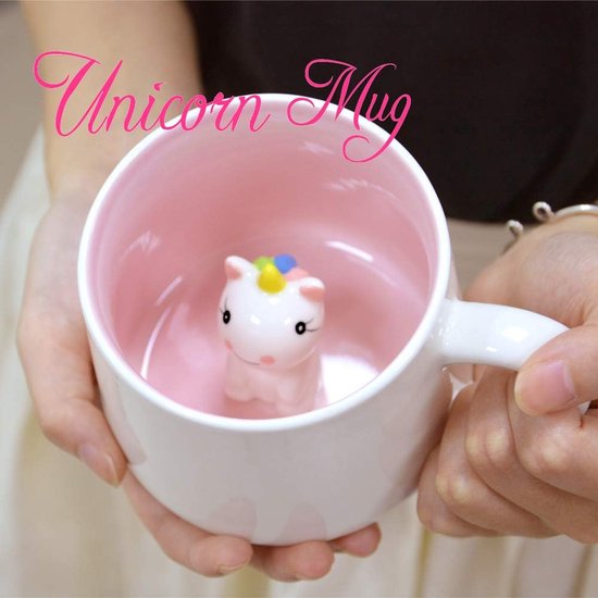 Mug enfant personnalisé avec anse rose - Licorne