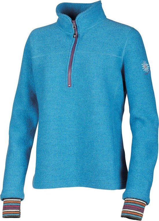 Ivanhoe wollen trui voor dames Dina half Zip Turquoise - Blauw